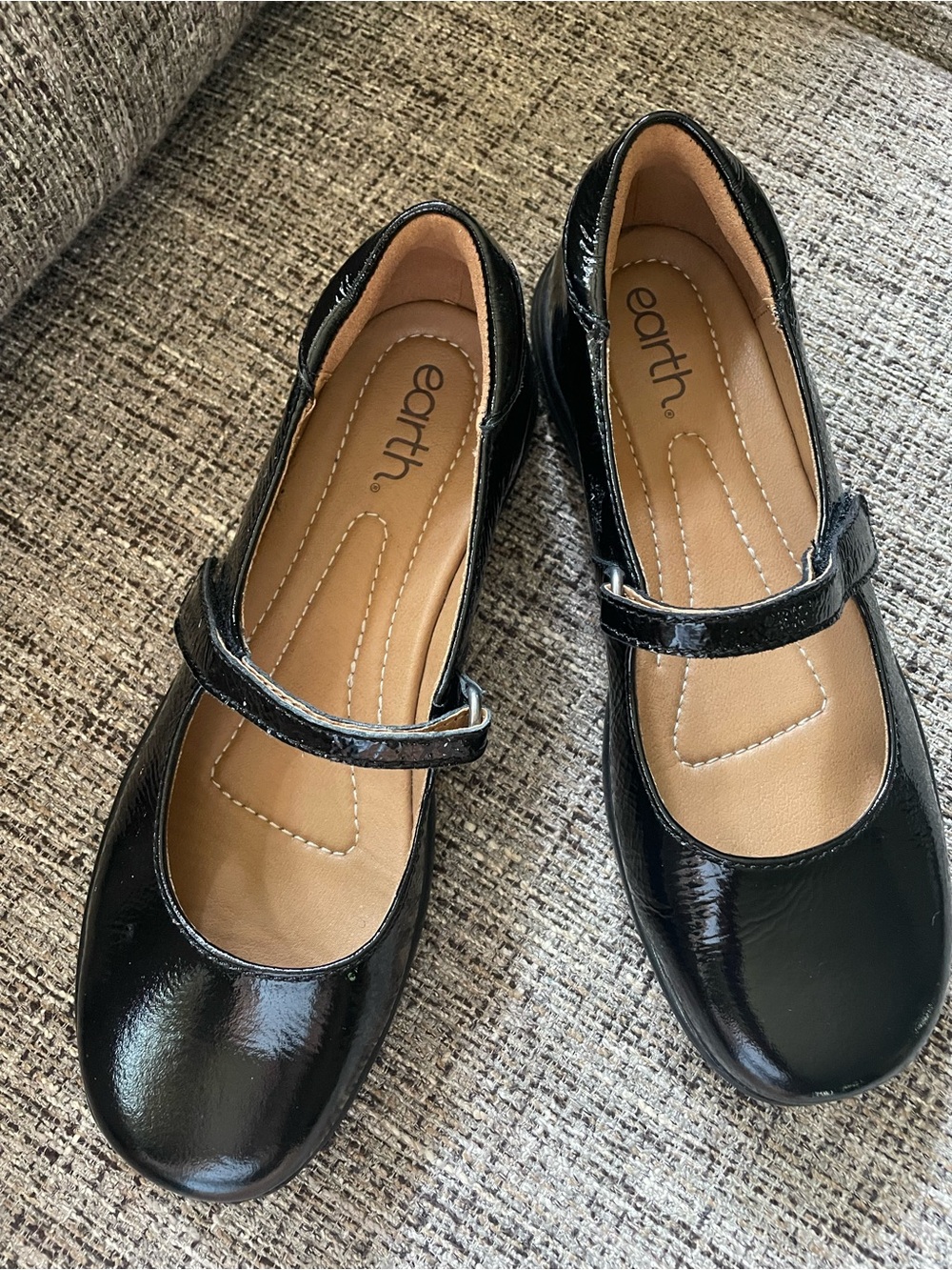 Earth Black Patent Mary Jane Shoes